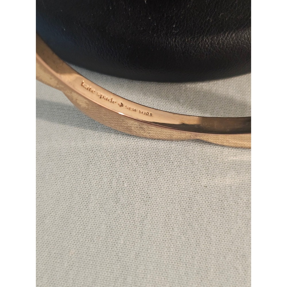 Kate Spade New York Rose Gold Tone Pave Scalloped Hinged Bangle Bracelet - Picture 3 of 10